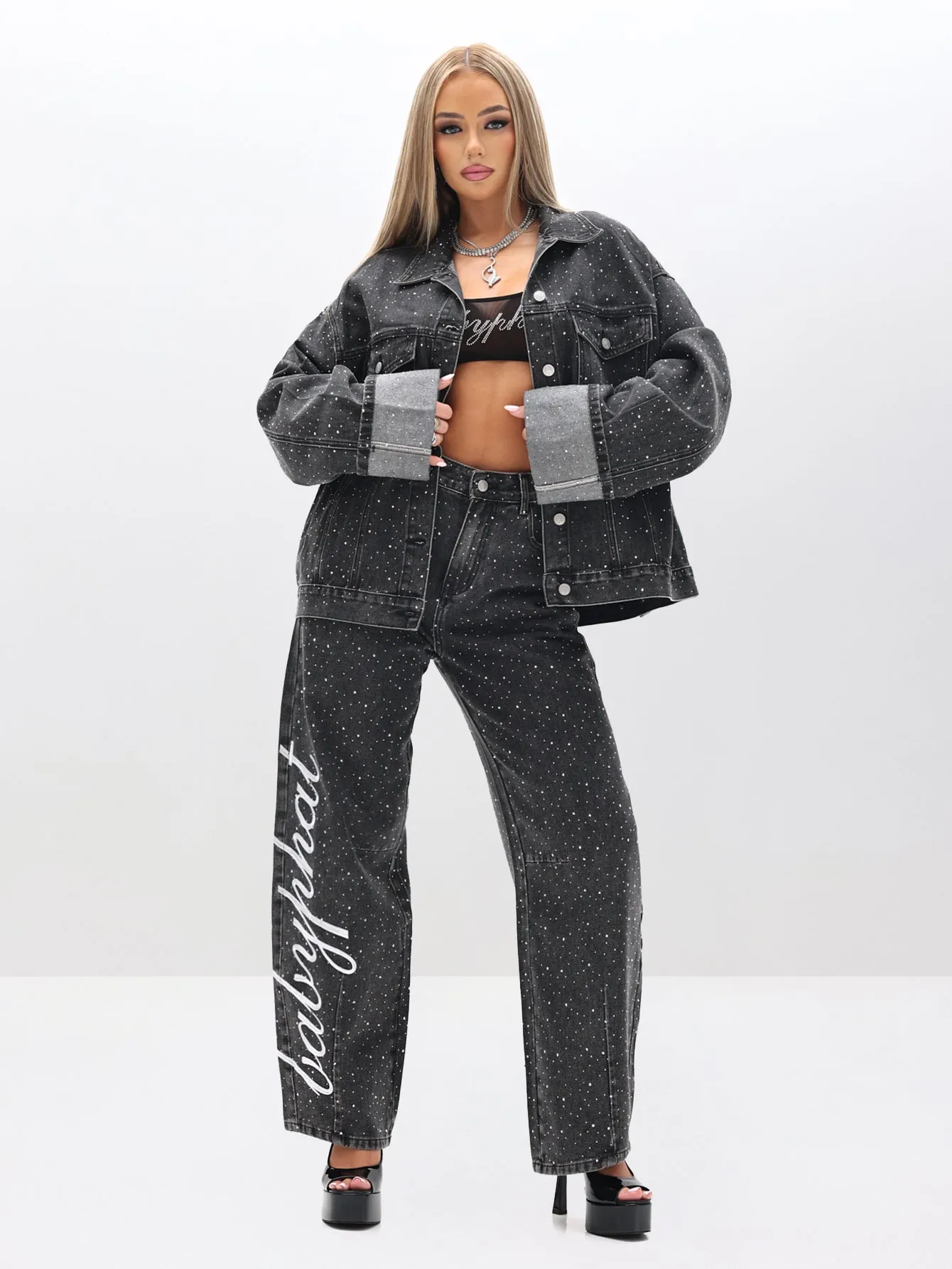 Oversized Rhinestone Denim Jacket sold by Baby Phat product image thumbnail 5