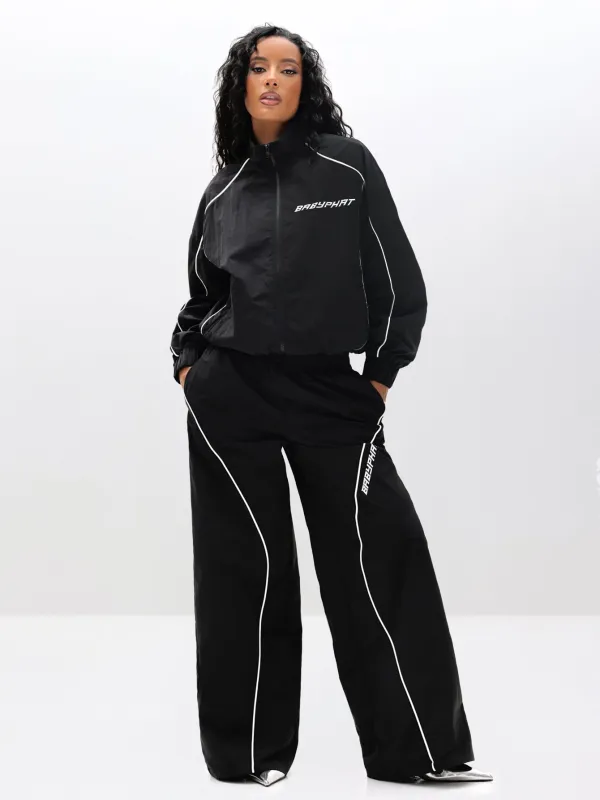 Wide Leg Nylon Trackpants made by Baby Phat