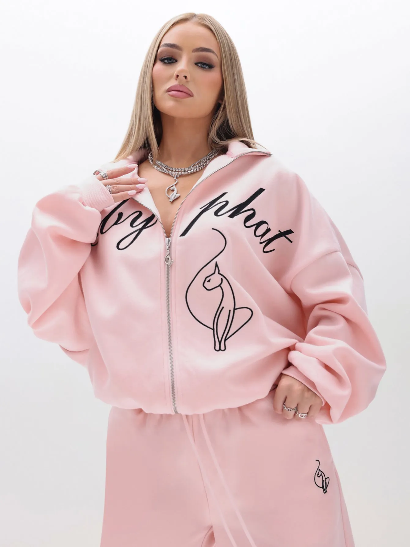 Oversized High Neck Zip Up Sweatshirt sold by Baby Phat product image thumbnail 3