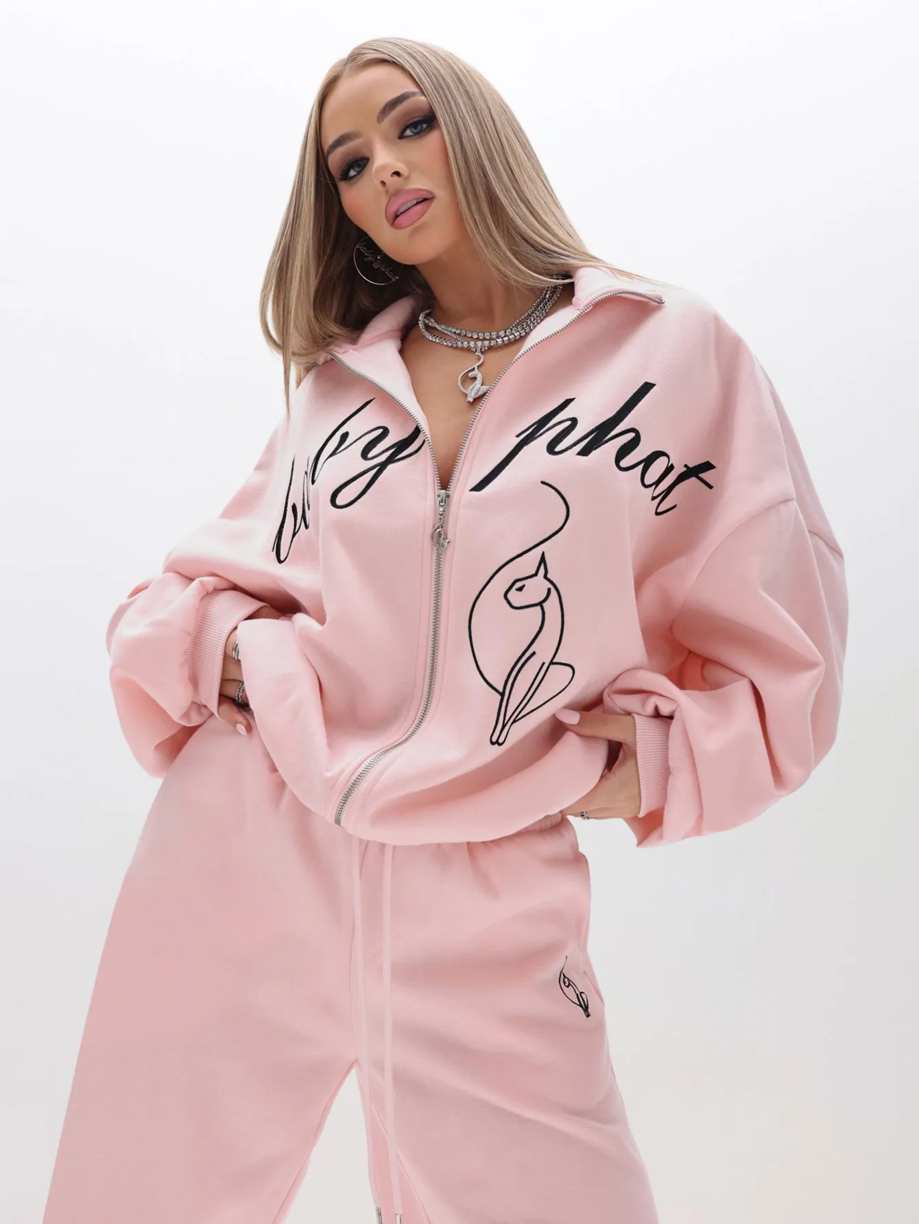 Oversized High Neck Zip Up Sweatshirt sold by Baby Phat product image thumbnail 2