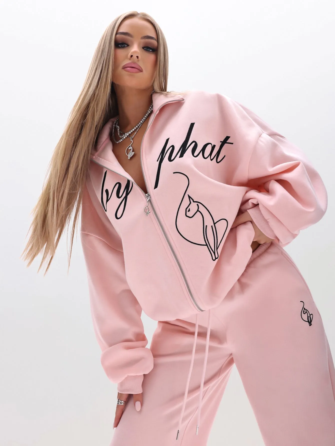 Oversized High Neck Zip Up Sweatshirt sold by Baby Phat