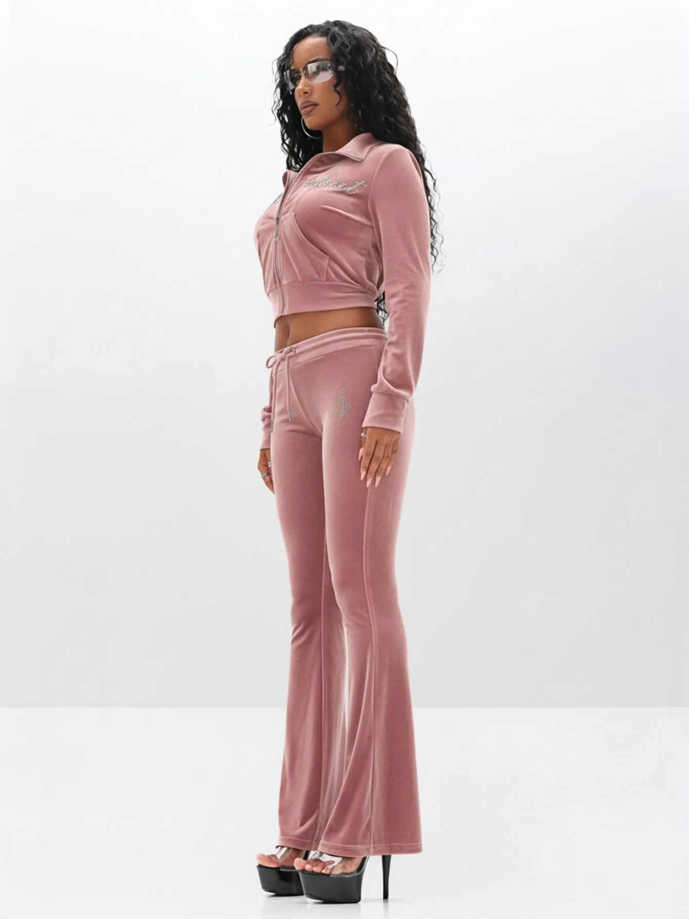Velour Funnel Neck Sweatshirt with Rhinestones sold by Baby Phat product image thumbnail 5