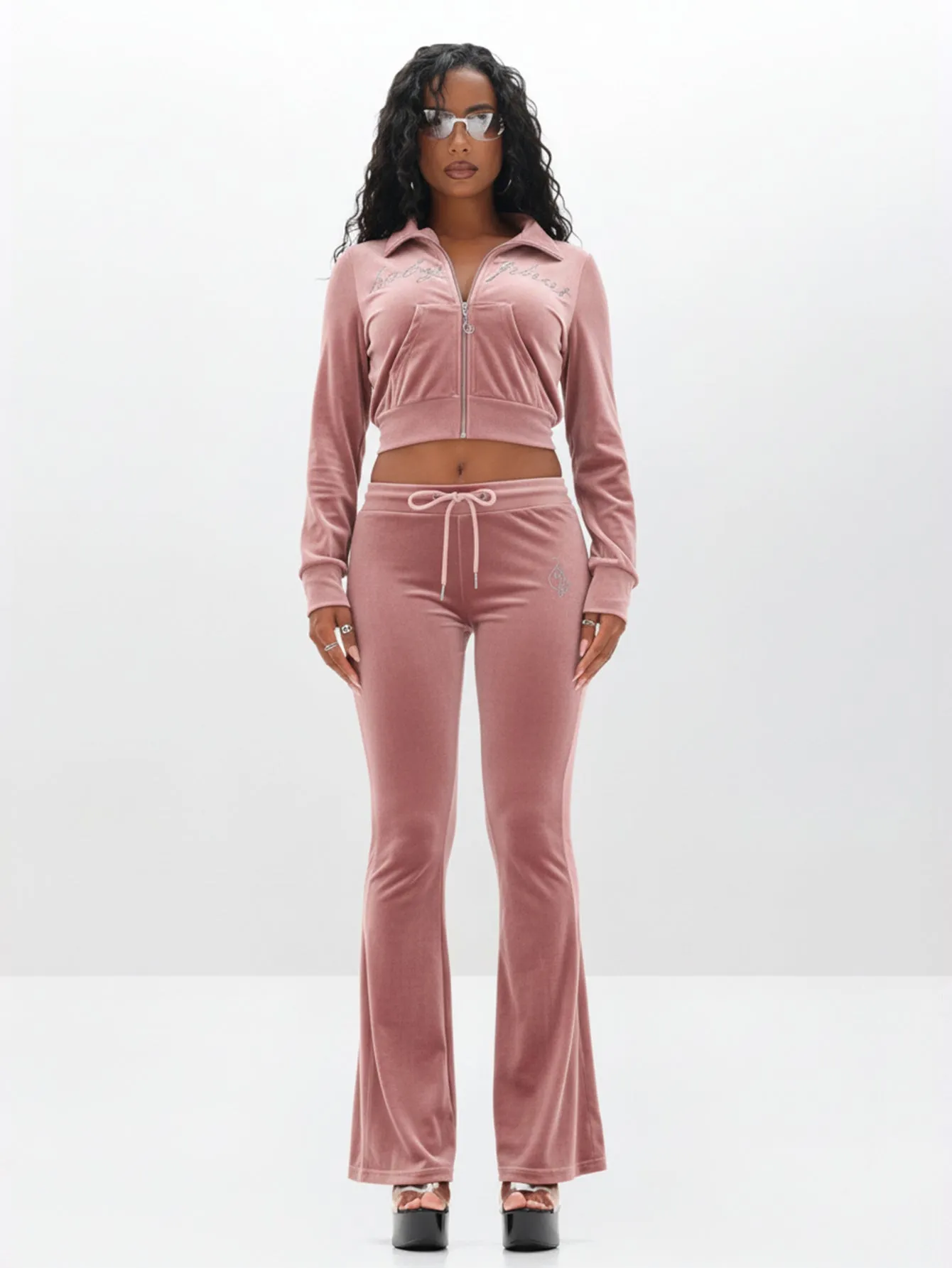 Velour Funnel Neck Sweatshirt with Rhinestones sold by Baby Phat product image thumbnail 4