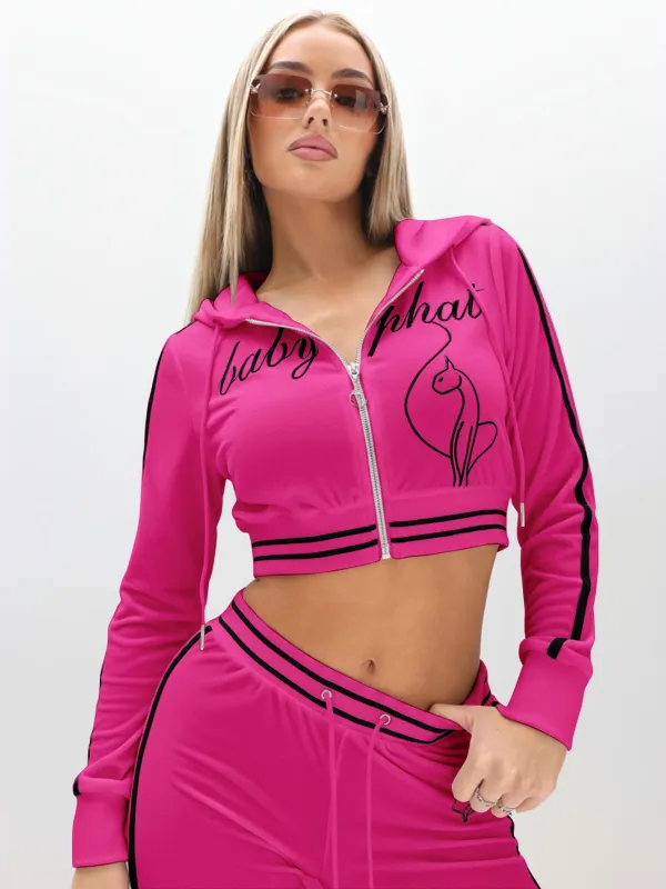 Cropped Velour Zip Up Sweatshirt sold by Baby Phat