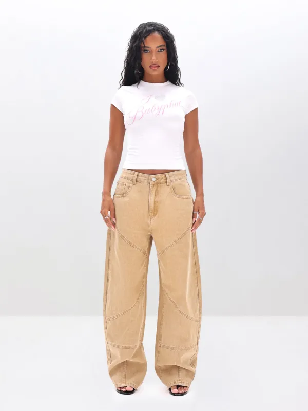 Barrel Jeans with Paneling made by Baby Phat
