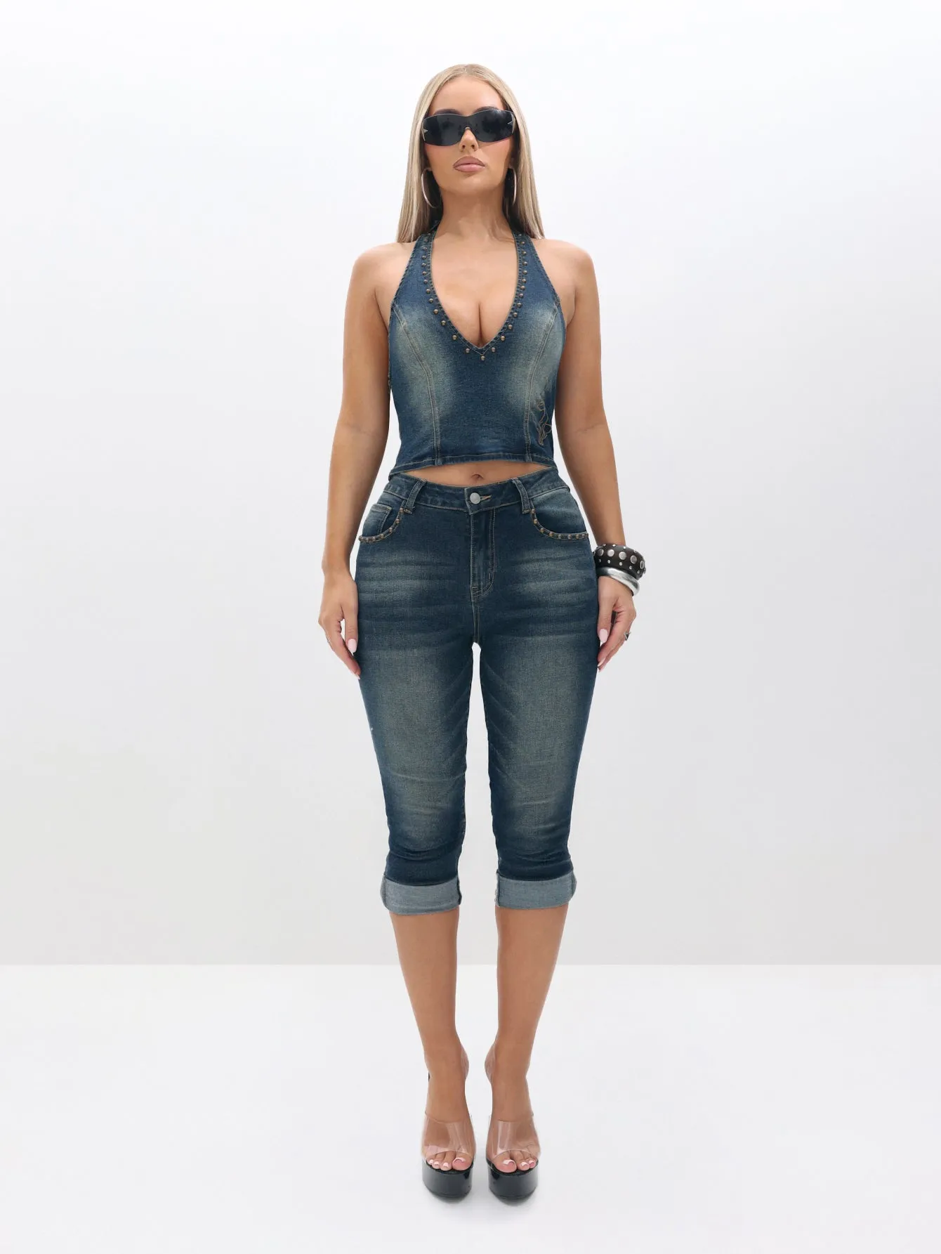 Halter Neck Denim Top with Studs sold by Baby Phat product image thumbnail 2