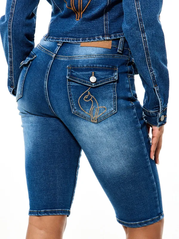 Medium Wash Capri Jean made by Baby Phat