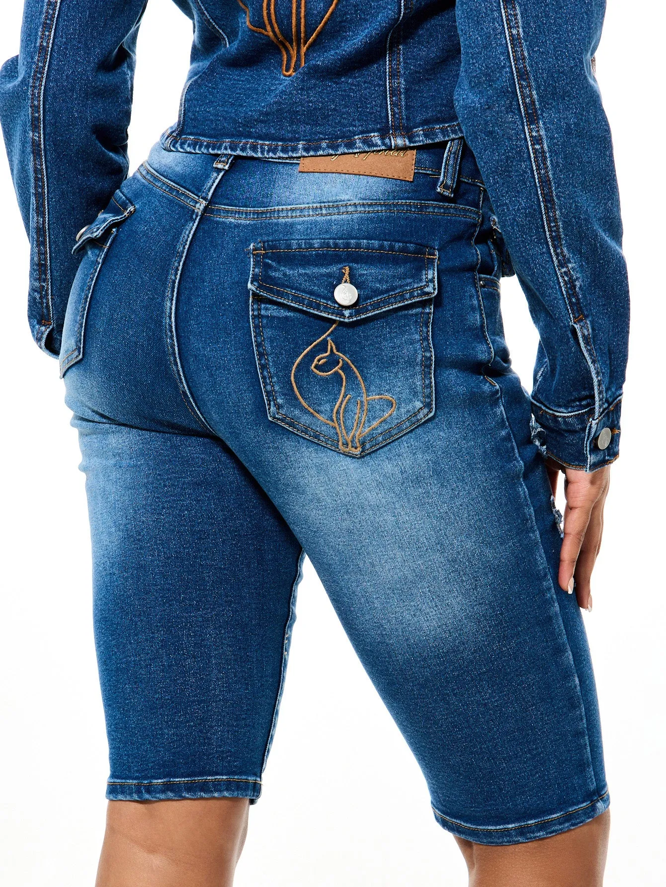 Medium Wash Capri Jean sold by Baby Phat
