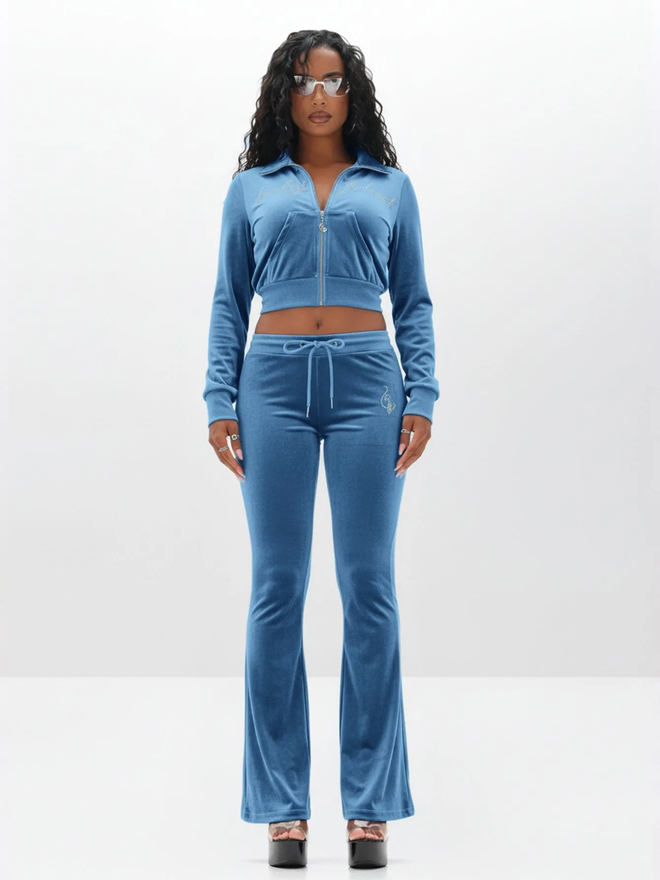 Velour Funnel Neck Sweatshirt with Rhinestones sold by Baby Phat product image thumbnail 4