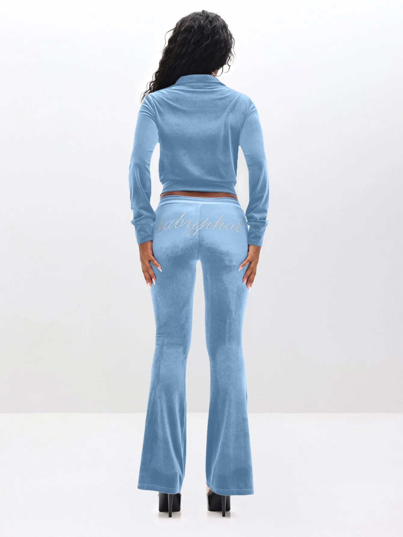 Low Rise Velour Sweatpants With Rhinestones sold by Baby Phat product image thumbnail 4