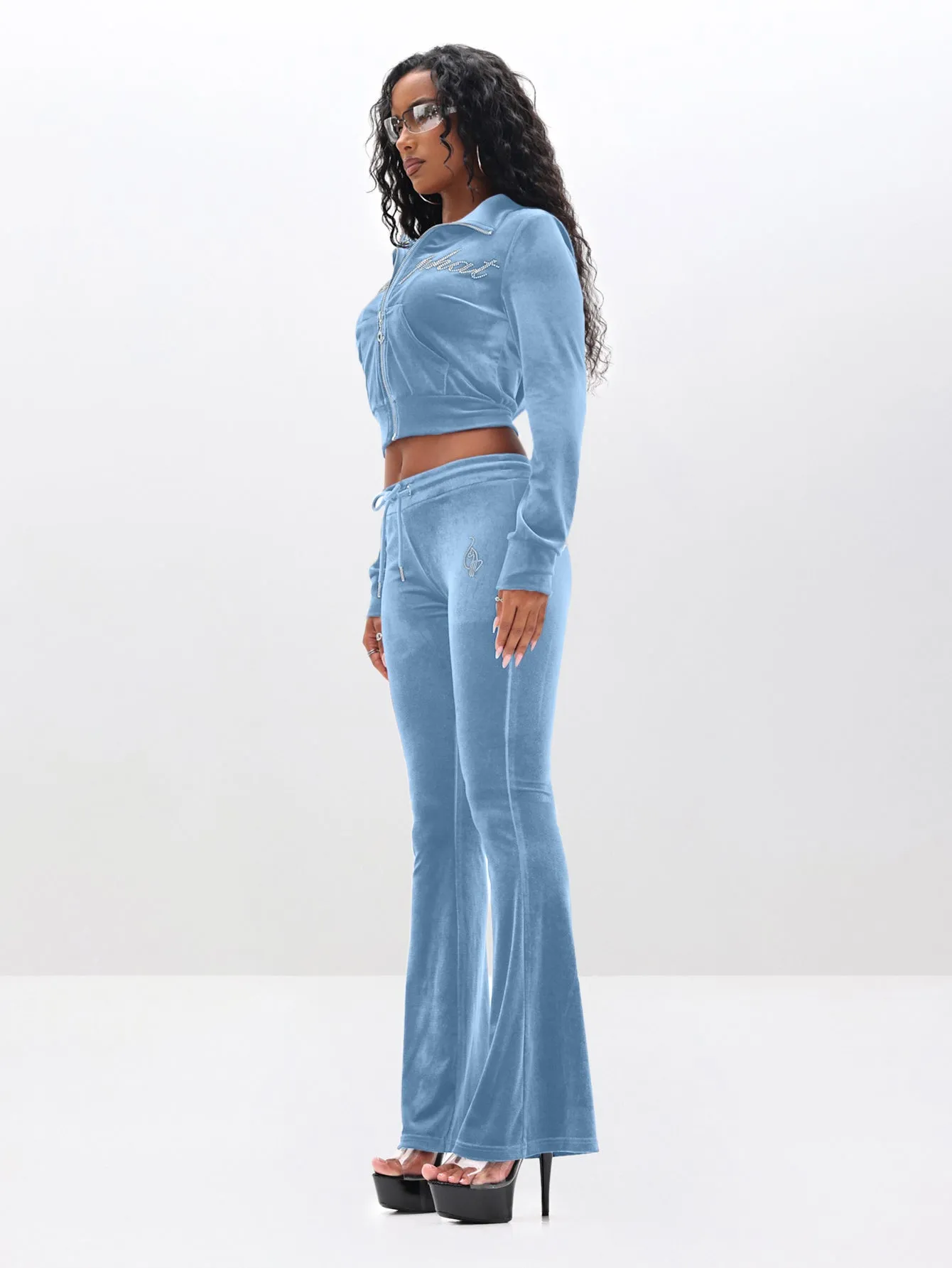 Low Rise Velour Sweatpants With Rhinestones sold by Baby Phat product image thumbnail 3