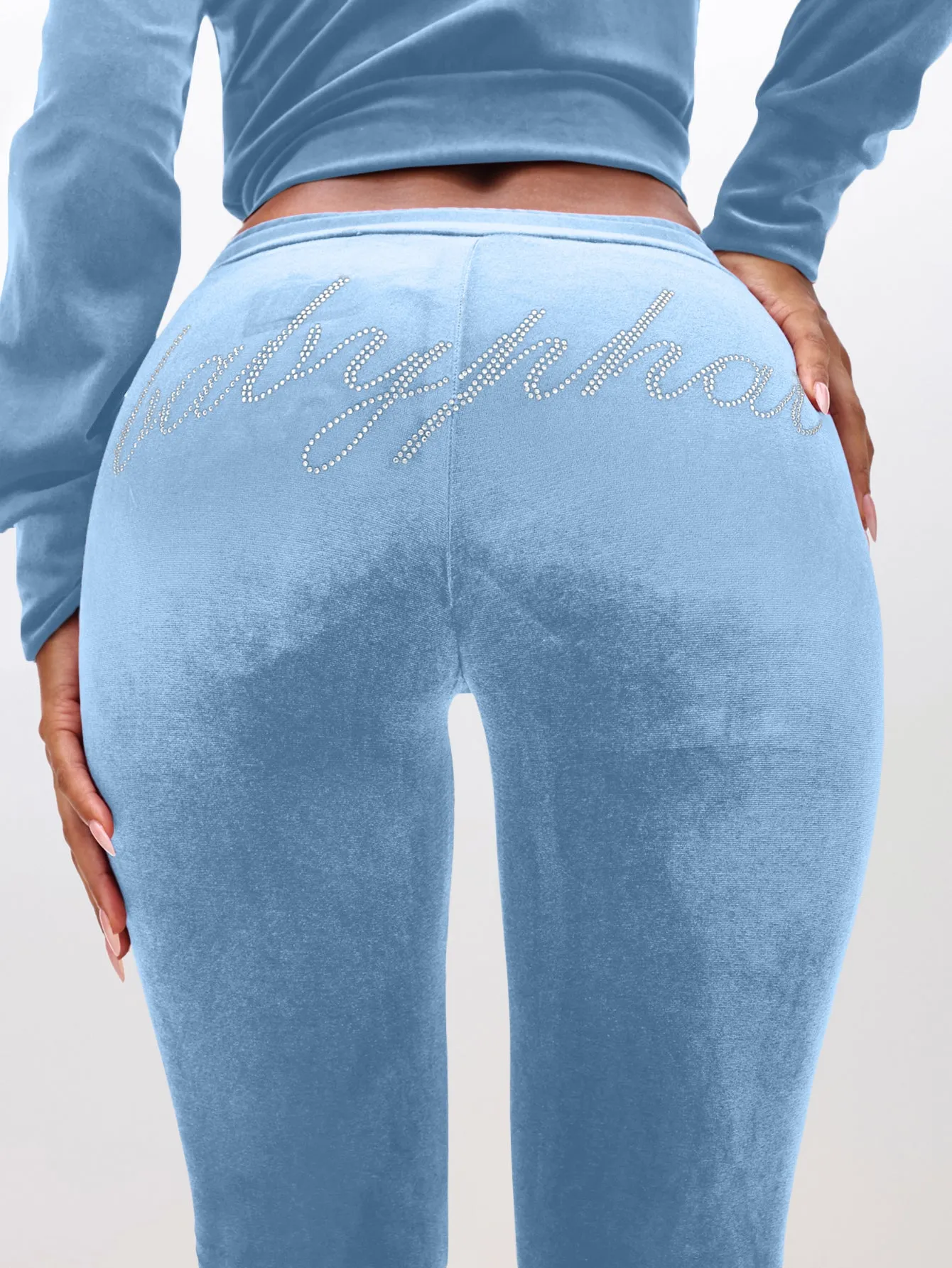 Low Rise Velour Sweatpants With Rhinestones sold by Baby Phat product image thumbnail 5