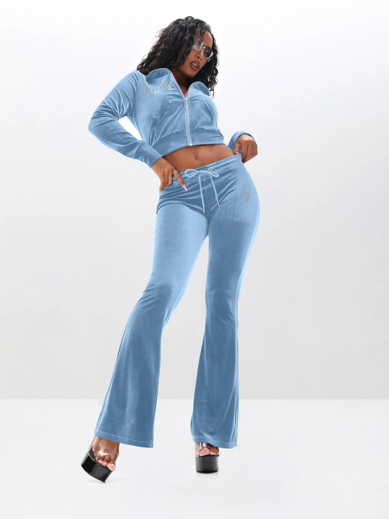 Low Rise Velour Sweatpants With Rhinestones sold by Baby Phat product image thumbnail 2
