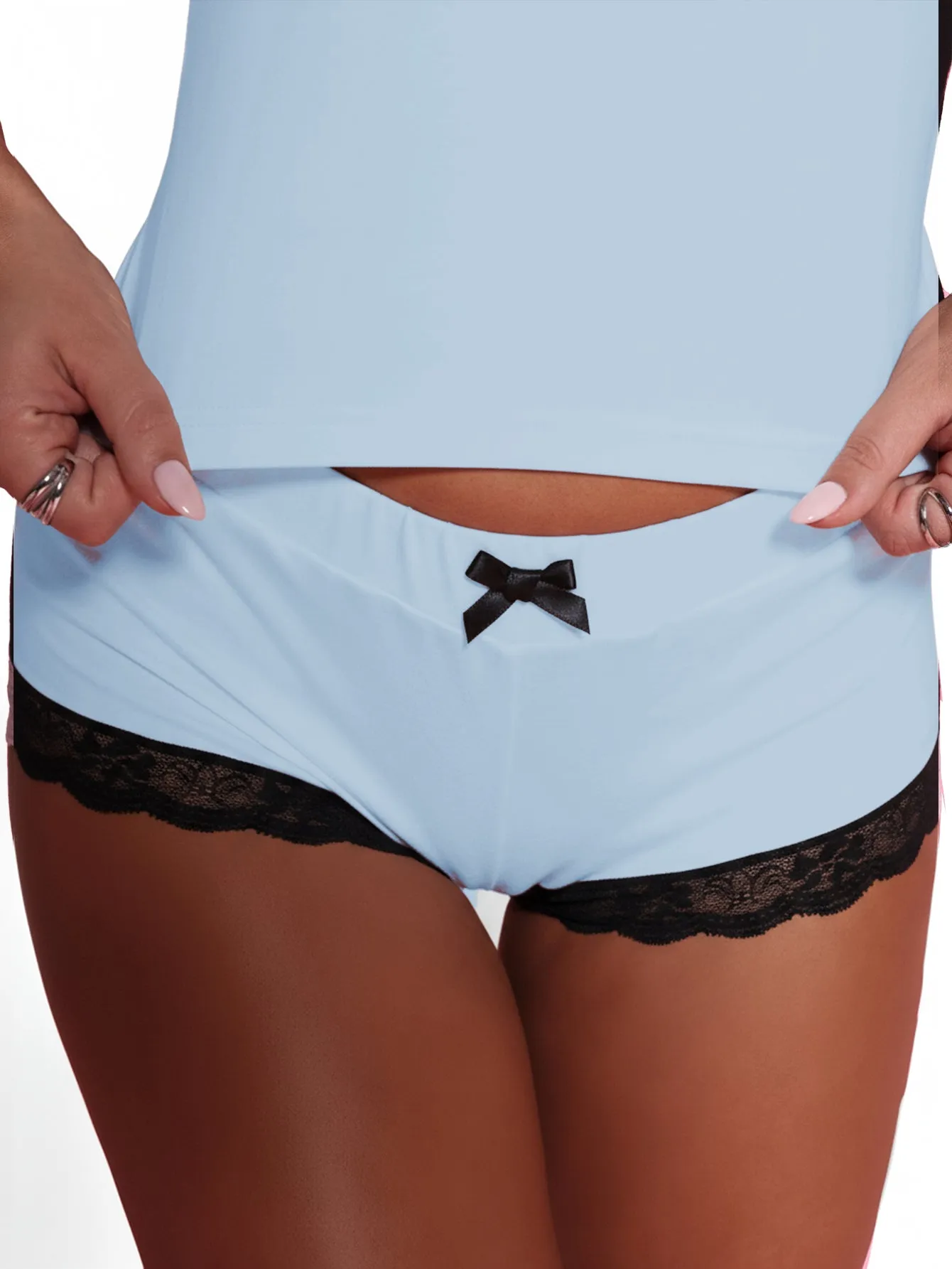 Jersey Lounge Booty Shorts With Lace Trim sold by Baby Phat product image thumbnail 5