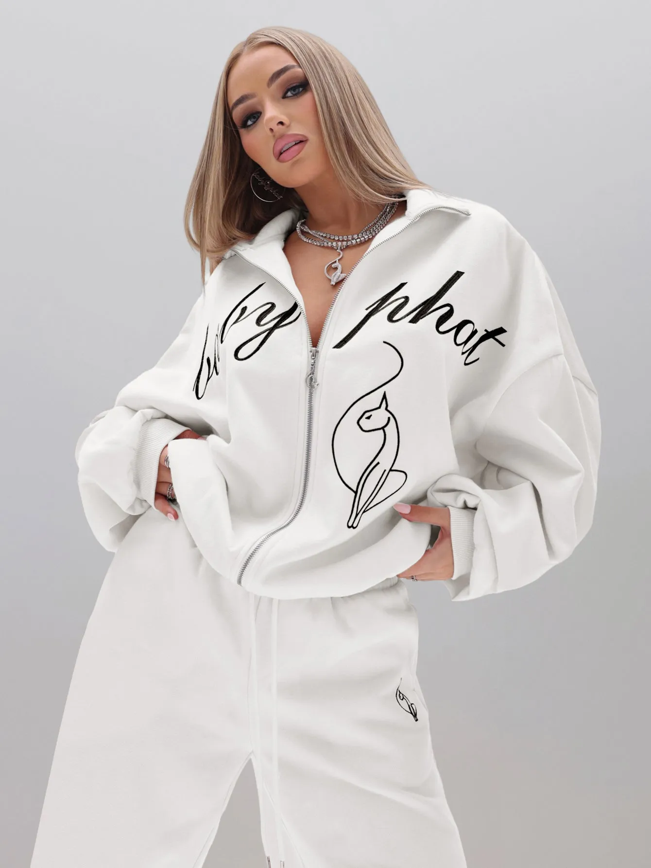 Oversized High Neck Zip Up Sweatshirt sold by Baby Phat product image thumbnail 2