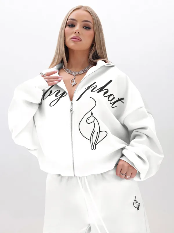 Oversized High Neck Zip Up Sweatshirt made by Baby Phat