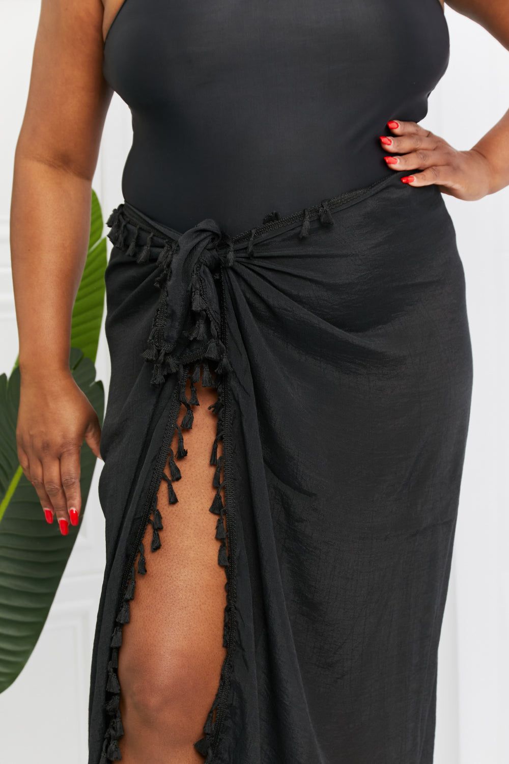 Marina West Swim Relax and Refresh Tassel Wrap Cover-Up in Black sold by Back2Basics product image thumbnail 10