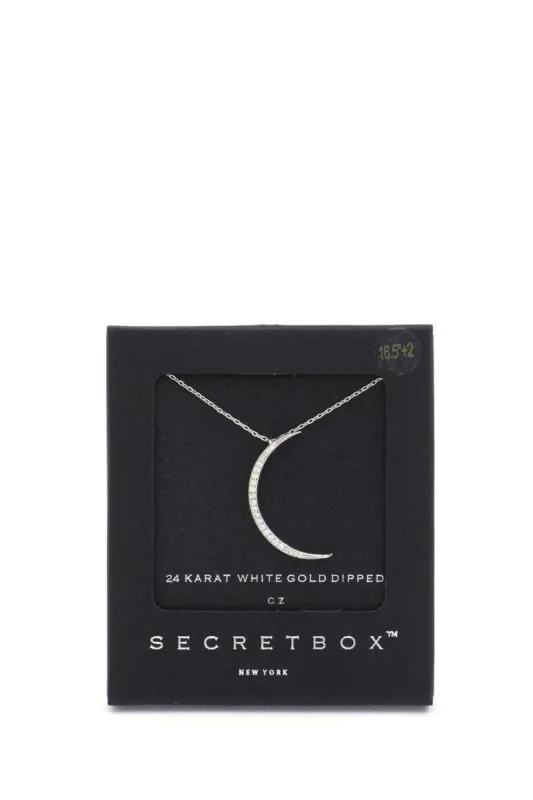 Secret Box Crescent Moon Pendant Necklace sold by Back2Basics