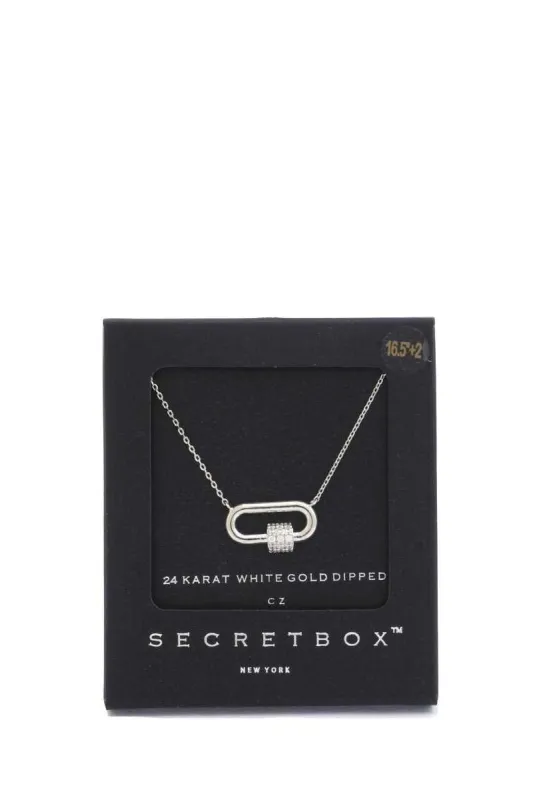 Secret Box Rhinestone Cube Oval Ring Pendant Necklace sold by Back2Basics