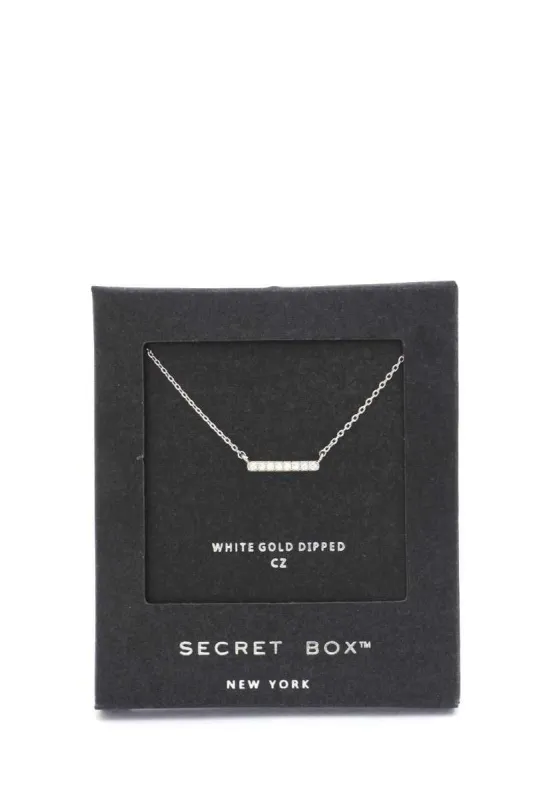 Secret Box Cubic Zirconia Bar Necklace sold by Back2Basics