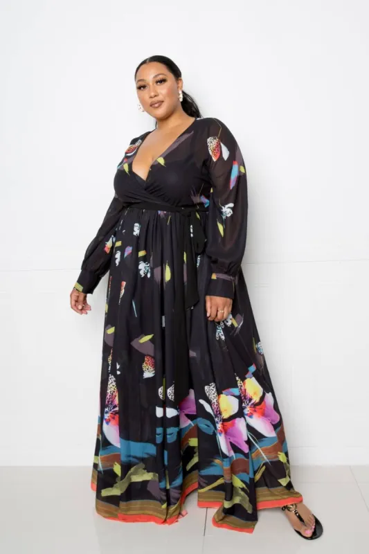 Tropical Print Maxi Dress sold by Back2Basics