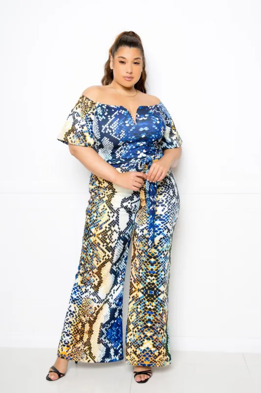 Multi Snake Jumpsuit sold by Back2Basics