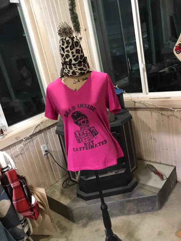 Dead Inside But Caffeinated Short Sleeve Tee sold by Back2Basics