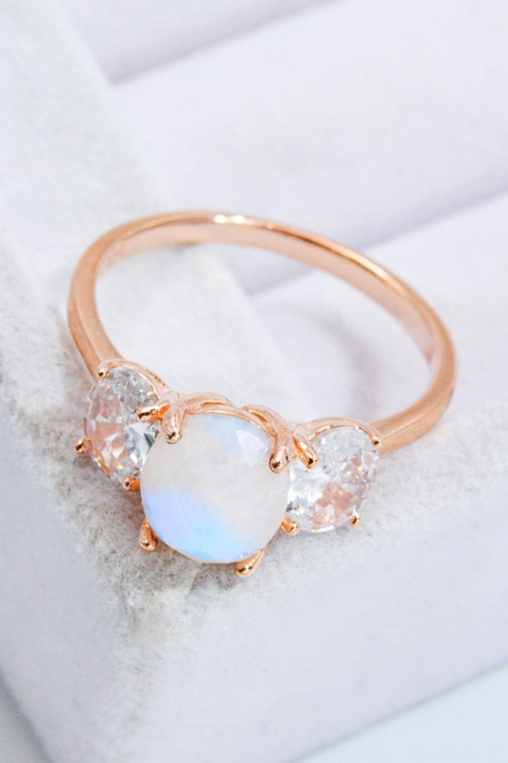 Natural Moonstone and Zircon Ring sold by Back2Basics product image thumbnail 9