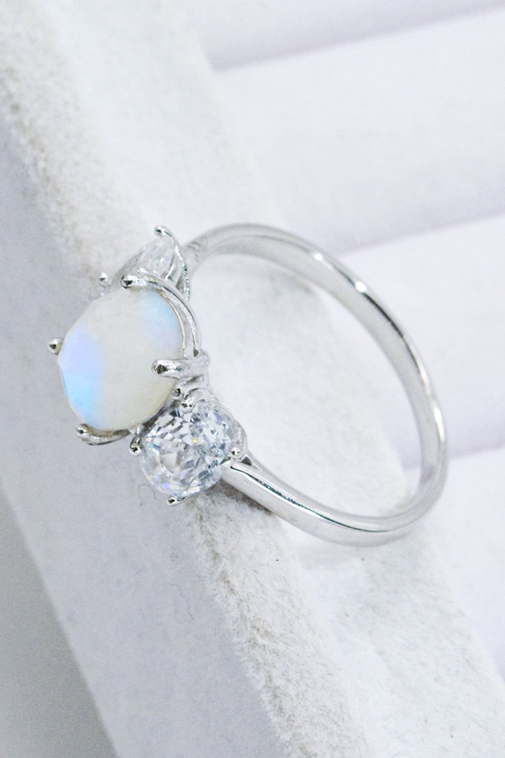 Natural Moonstone and Zircon Ring sold by Back2Basics product image thumbnail 3