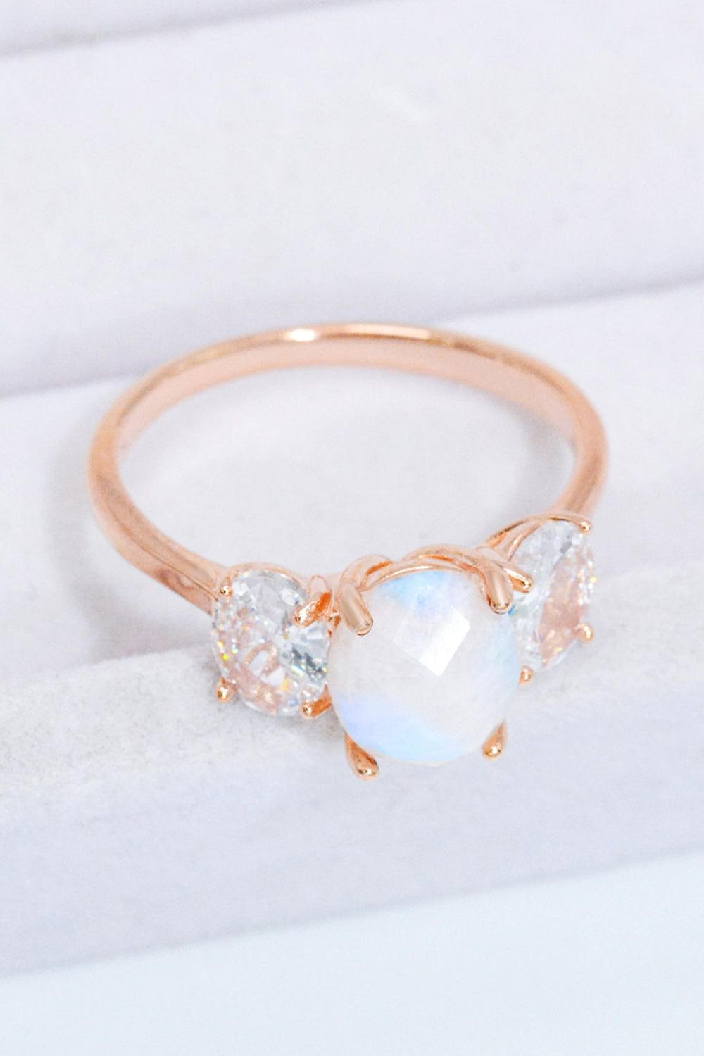 Natural Moonstone and Zircon Ring sold by Back2Basics product image thumbnail 10