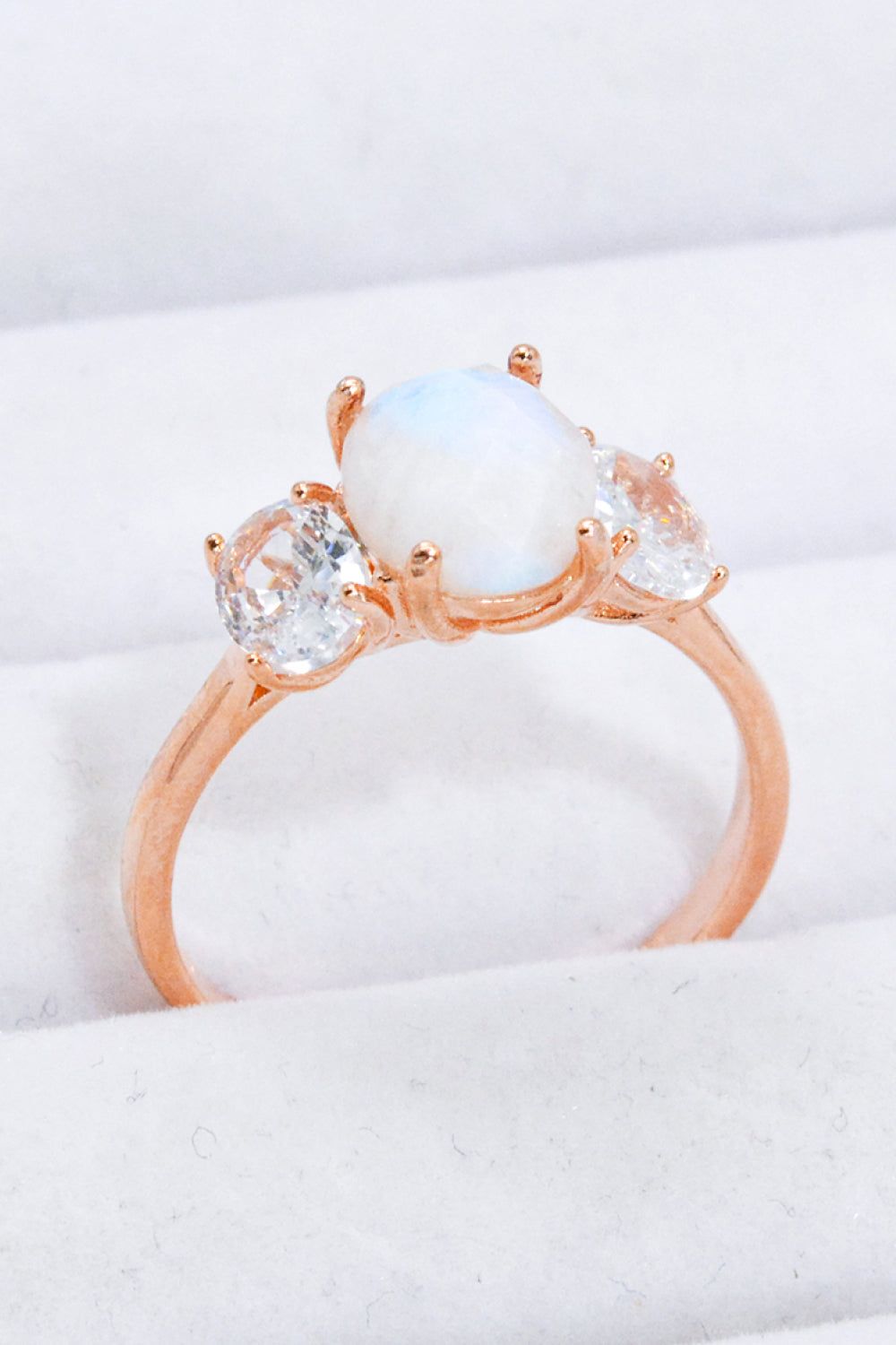 Natural Moonstone and Zircon Ring sold by Back2Basics product image thumbnail 7