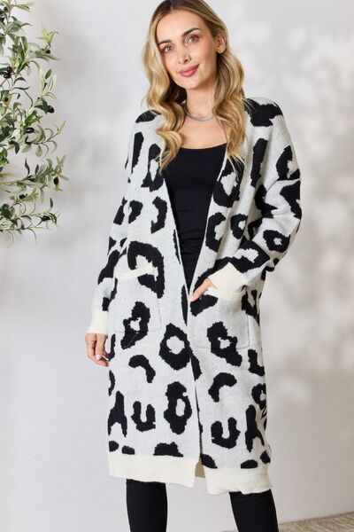 BiBi Leopard Open Front Cardigan sold by Back2Basics