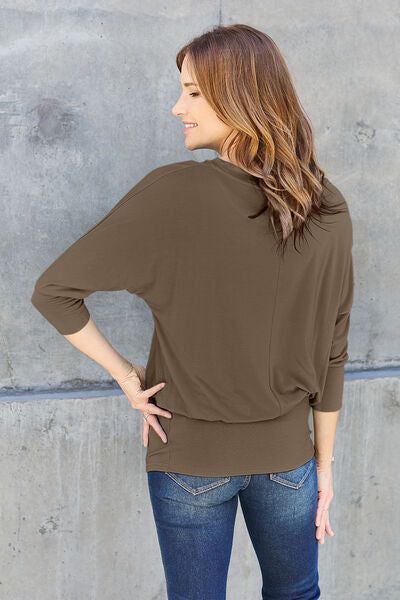 Basic Bae Full Size Round Neck Batwing Sleeve Blouse sold by Back2Basics product image thumbnail 3