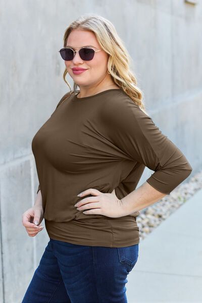 Basic Bae Full Size Round Neck Batwing Sleeve Blouse sold by Back2Basics product image thumbnail 5