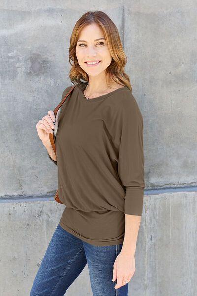 Basic Bae Full Size Round Neck Batwing Sleeve Blouse sold by Back2Basics product image thumbnail 2