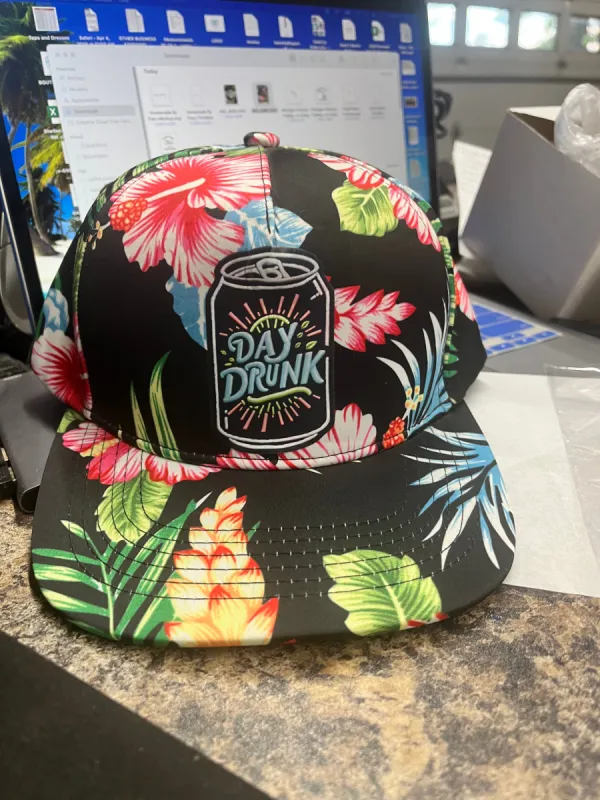 Day Drunk Floral Baseball Hat (Blue Black) sold by Back2Basics
