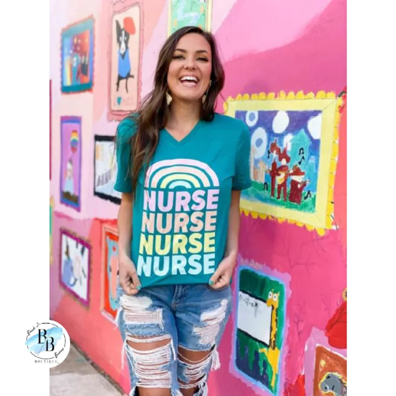 Nurse Rainbow Tee sold by Back2Basics