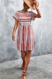 Striped Round Neck Dress sold by Back2Basics