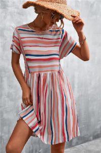 Striped Round Neck Dress sold by Back2Basics