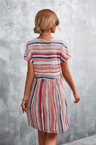 Striped Round Neck Dress sold by Back2Basics