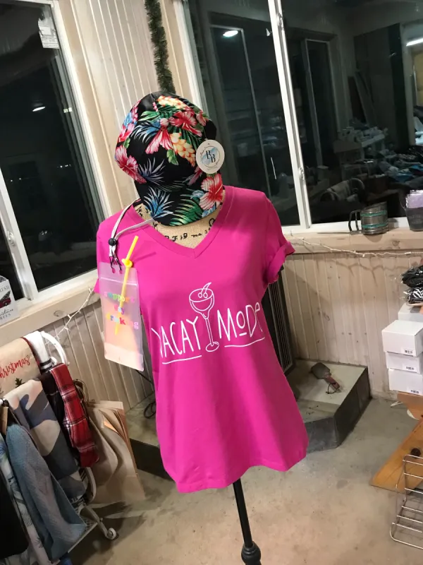Vacay Mode V-neck Tee sold by Back2Basics