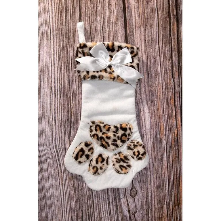Ready To Ship | Leopard/Ribbon Paw Print Stocking sold by Back2Basics product image thumbnail 4