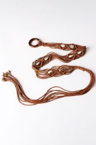 Bohemian Wood Ring Braid Belt sold by Back2Basics