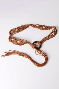 Bohemian Wood Ring Braid Belt sold by Back2Basics