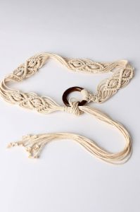 Bohemian Wood Ring Braid Belt sold by Back2Basics