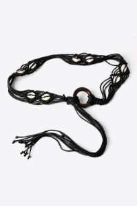 Bohemian Wood Ring Braid Belt sold by Back2Basics