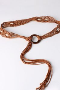 Bohemian Wood Ring Braid Belt sold by Back2Basics