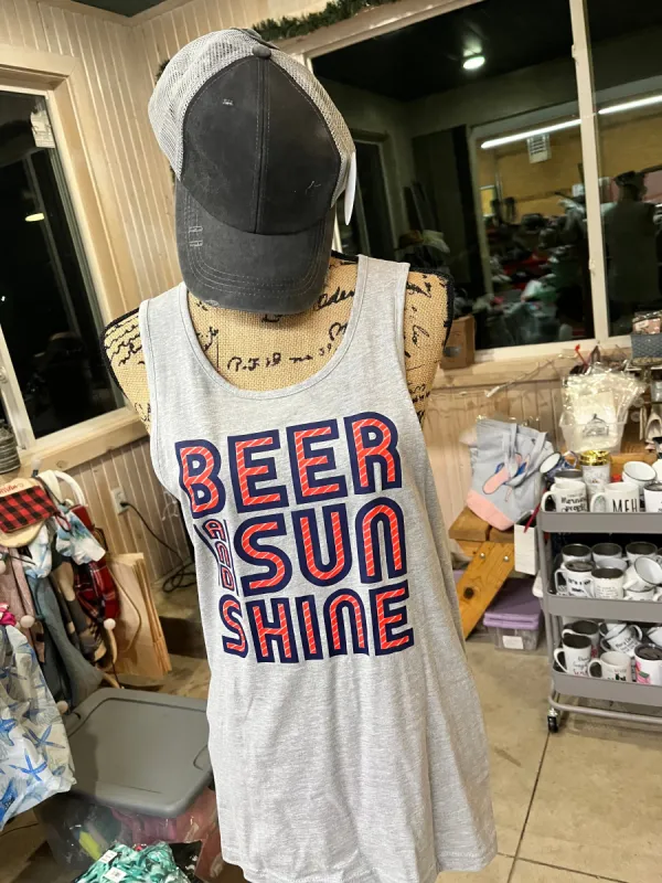 Beer And Sunshine Tank Top sold by Back2Basics