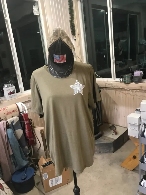 Patriotic AF Olive Short Sleeve Tee sold by Back2Basics