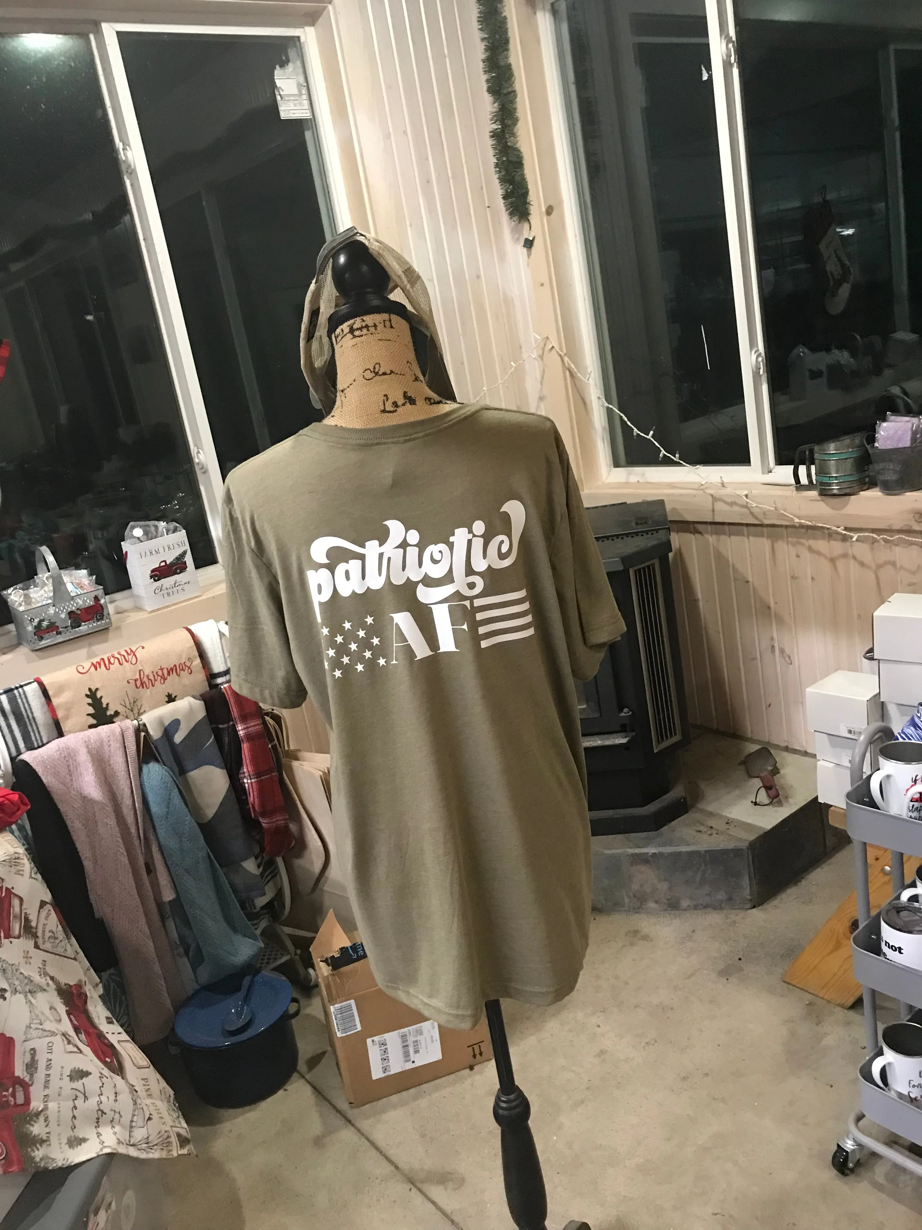 Patriotic AF Olive Short Sleeve Tee sold by Back2Basics product image thumbnail 2